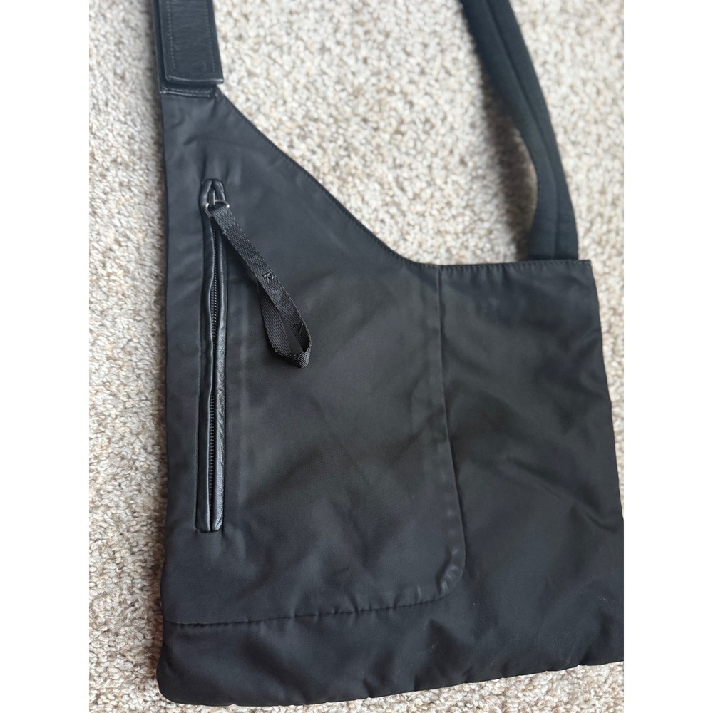 Prada Vintage Black Tessuto‎ Nylon Triangle Logo Crossbody Messenger sling Bag - Picture 7 of 15
